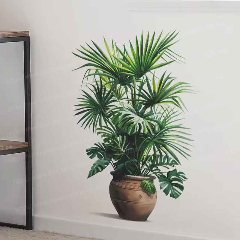 Pvc Panel Background - ملصقات جدارية لنباتات خضراء ونباتات في