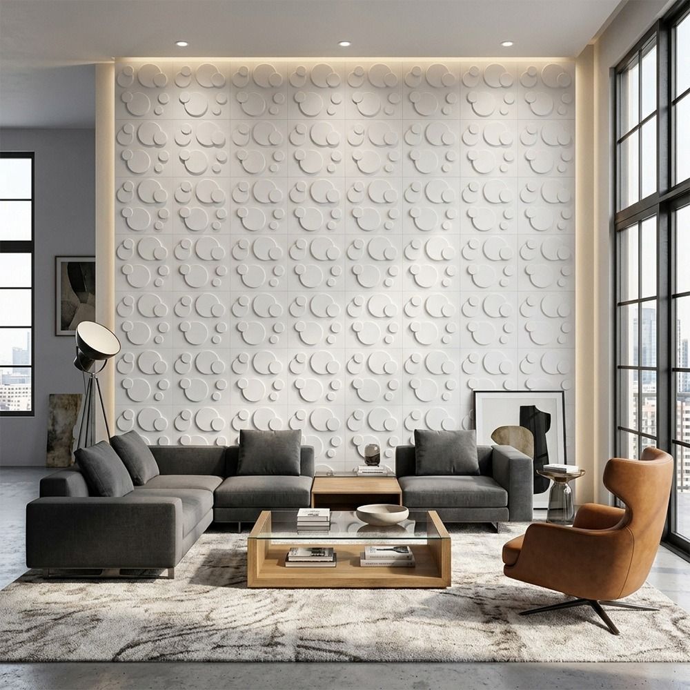 لوحة جدارية ثلاثية الأبعاد بيض - مراجعة Pvc Panel Background وسعره